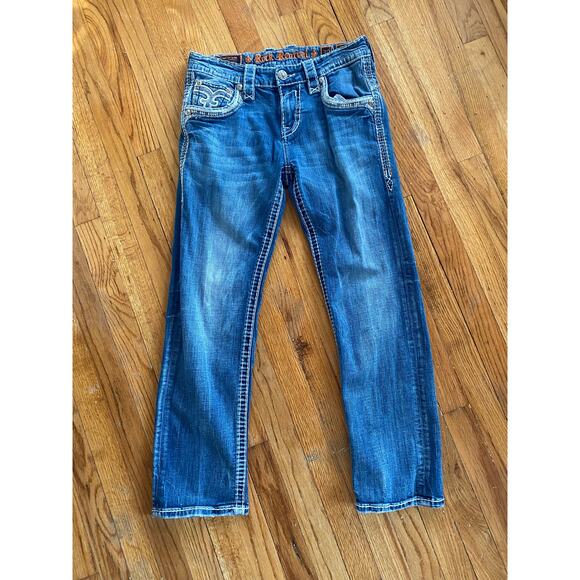 Mens Rock Revival "RUPER" Relaxed Straight "Double Faux" Pockets Jeans 30x29
